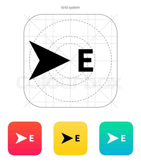 East direction compass icon | Stock vector | Colourbox