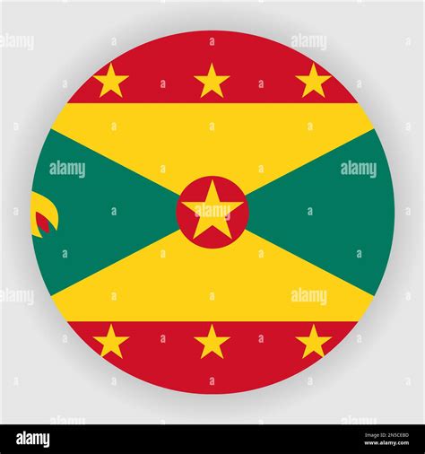 Grenada Flat Rounded Flag Icon Button Vector Stock Vector Image And Art Alamy