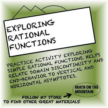 Exploring Rational Functions by Math on the Mountain | TpT