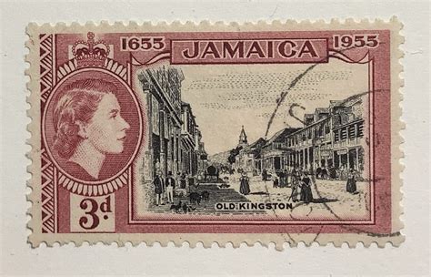 Jamaica 1955 Scott 157 Used 3p British Territory Status 300th Old