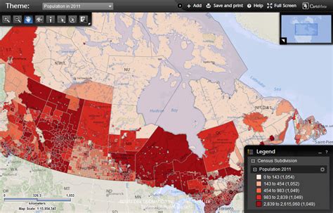 Distribution Canada Population Map