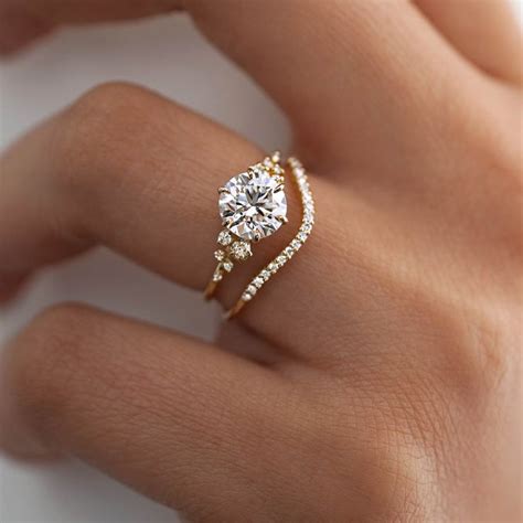 Snowdrift Ring Round Cut Diamond Handcrafted Engagement Ring