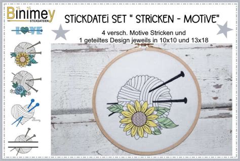 Stickdatei Sparpaket Stricken Motive Und Spr Che Binimey