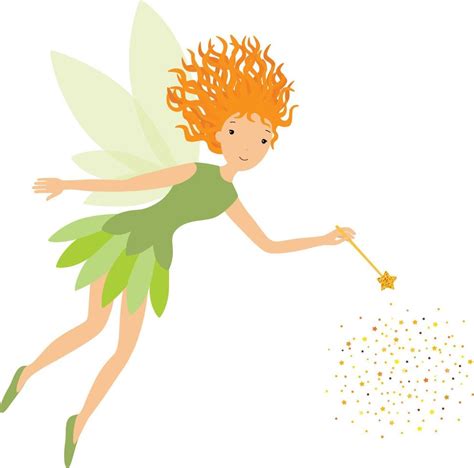 Cute Green Fairy In Flight With A Magic Wand 20124136 Vector Art At