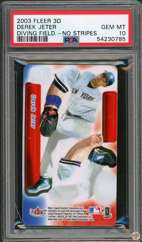 2003 Fleer 3D Derek Jeter Diving Field No Stripes N A PSA 10 POP 14