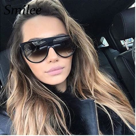 Kim Kardashian Sunglasses Woman Vintage Retro Flat Top Thin Shadow Sun