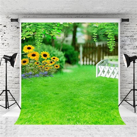 Greendecor X Ft Spring Green Theme Photography Backdrop Yellow Sun