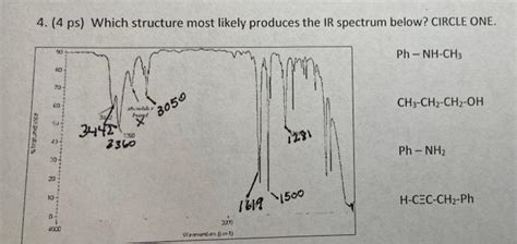 Solved Ps Which Structure Most Likely Produces The Ir Chegg