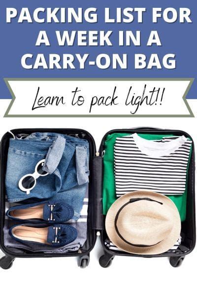 1 Week Packing List For A Carry On Travel Lighter Today Minimalist