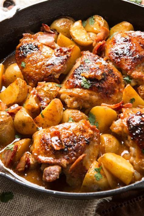 Dijon Braised Chicken Thighs With Potatoes Oh Sweet Basil