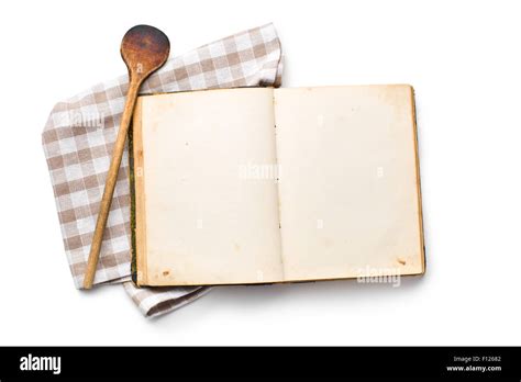 Open Recipe Book On White Background Stock Photo Alamy