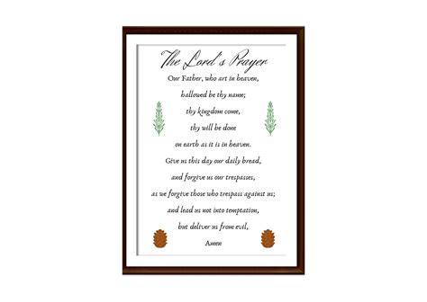 The Lord's Prayer, Our Father, Bible Verse Wall Art, Scripture ...