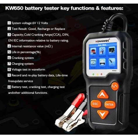 Konnwei Battery Tester Kw V V Car Motorcycle Battery System