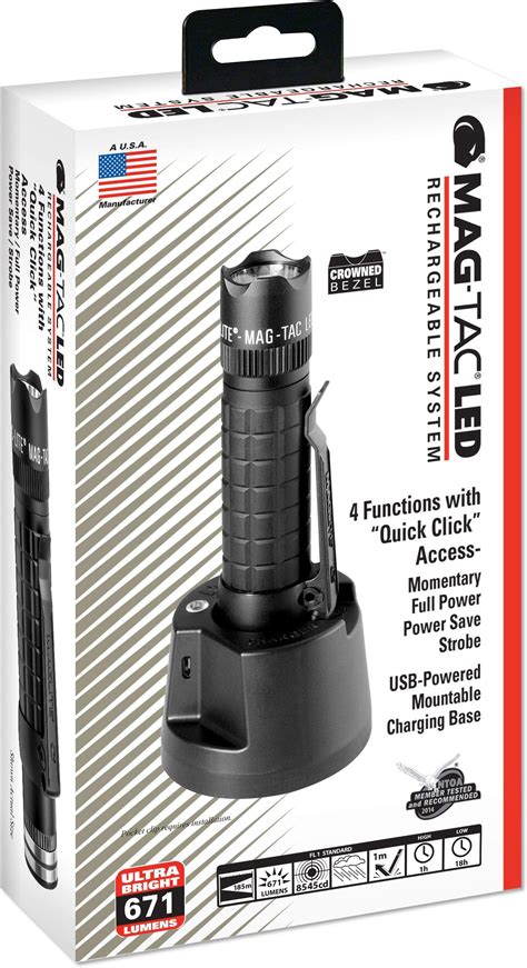 Maglite Trm1ra4 Mag Tac Led Rechargeable Flashlight System Crowned