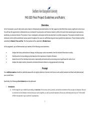 FAS 320 Final Project Guidelines Are Rubric Pdf FAS 320 Final Project