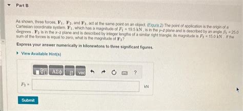 Solved As Shown Three Forces F1 F2 And F3 Act At The