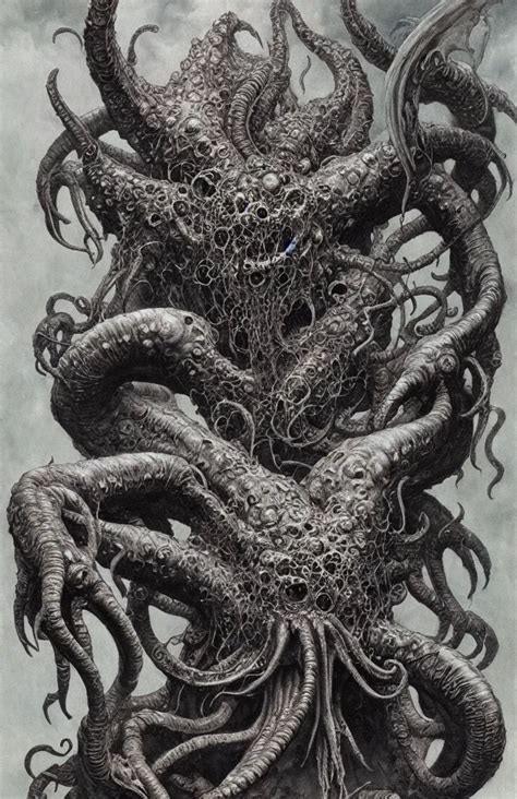 Cthulhu In The Style Of Wayne Barlowe Gustav Moreau Stable Diffusion