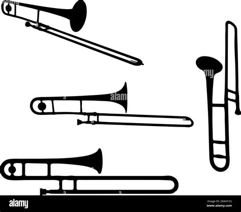 Set Of Trombone Silhouette Stock Vector Image And Art Alamy