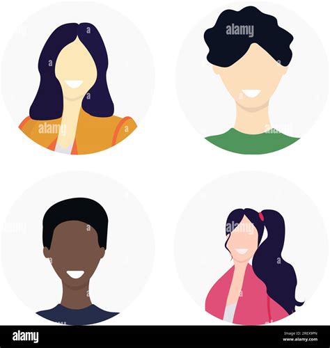 Avatars Of Different Races And Nationalities Men And Women Flat