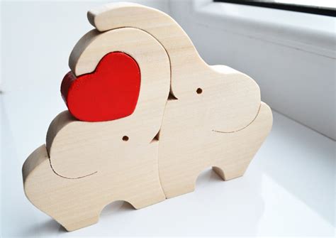 Hölzerne Liebe Elefanten Puzzle Spielzeug Holz Puzzle Etsy