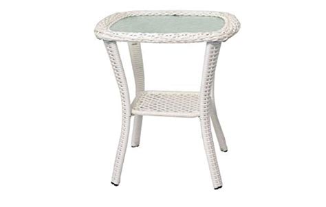 Bring Home The Perfect White Wicker Outdoor End Table For Your Patio