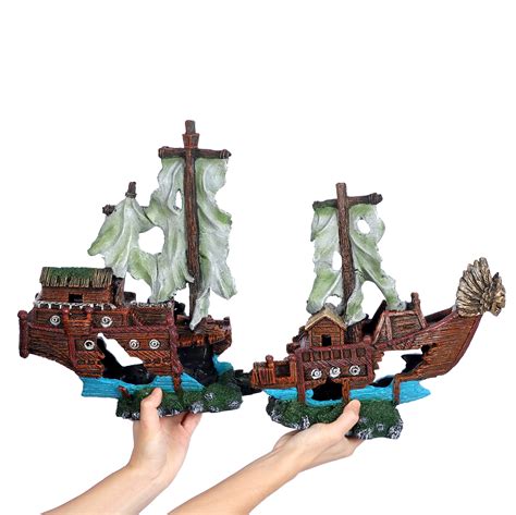 Sunken Pirate Ship Aquarium Decoration