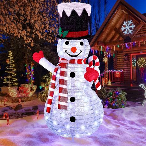 42 Inch Lighted Snowman Outdoor Christmas Decorations Collapsible