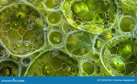 Microscopic View Of Plant Cells Highlighting The Detailed Biology Of