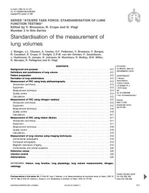 Fillable Online Thoracic SERIES ATS ERS TASK FORCE STANDARDISATION OF