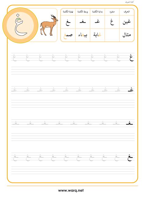 ورق عمل تعليم كتابة الحروف العربية منصة ورق التعليمية