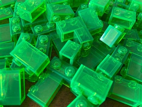 Lego Brick Lego 98 Bricks 1x2 Trans Bright Green Catawiki