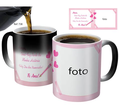 caneca mágica personalizada foto dia dos namorados Elo7