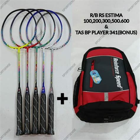 Jual Raket Badminton Rs Estima Bonus Tas Original