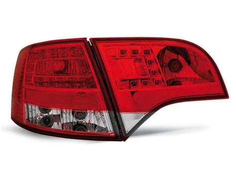 Coppia Di Fari Posteriori Per AUDI A4 B7 2004 2008 AVANT Rosso Bianco