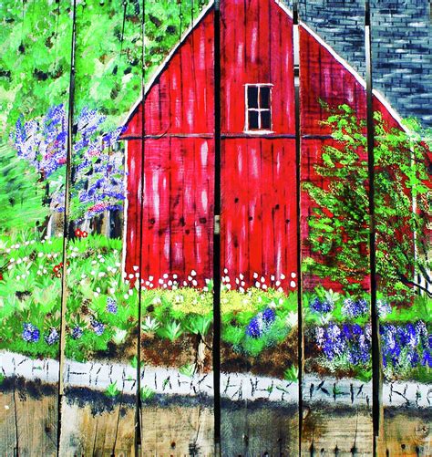 The Red Barn Painting By Ashley Galloway Fine Art America