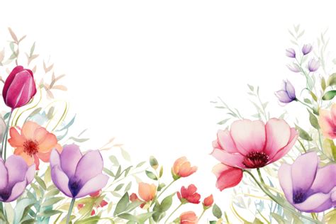 Watercolor floral border 26603443 PNG