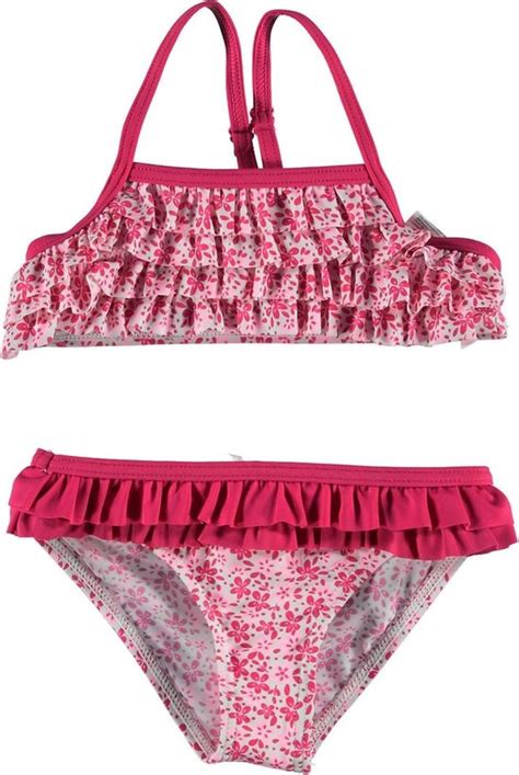 Losan Zwemkleding Meisjes Bikini Roze Met Bloemen Maat 116 Bol