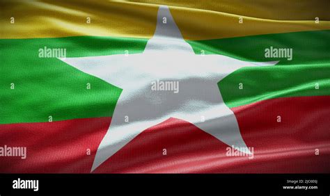 Myanmar National Flag Background Illustration Symbol Of Country Stock