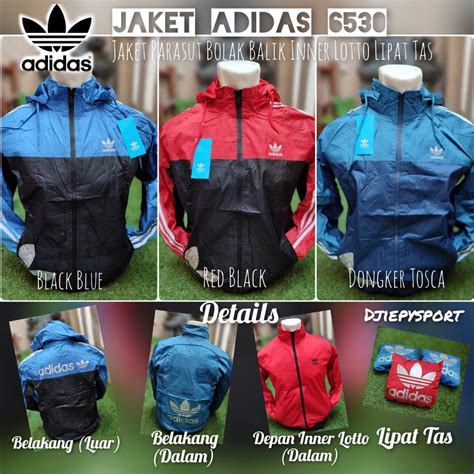 Jual Jaket Parasut Adidas Bolak Balik Bisa Jadi Tas Waterproof Import