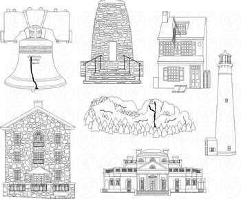 U.S. State Landmarks Mid Atlantic Region Clipart by Poppydreamz | TpT