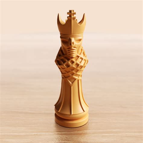 Stl File Skeletal Monarch D Printable Chess King With Skull Face