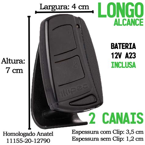 5 Controle Remoto 2 Canais Portão Alarme 433 92mhz TX TOP Longo Alcance