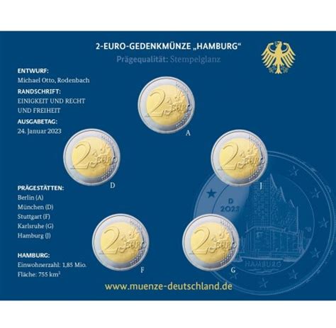 Coffret 2 euro commémoratives Allemagne 2023 BU Philharmonie de l