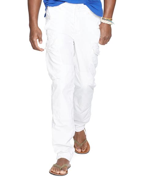 Polo Ralph Lauren Straight Fit Ripstop Cargo Pants In White For Men Lyst