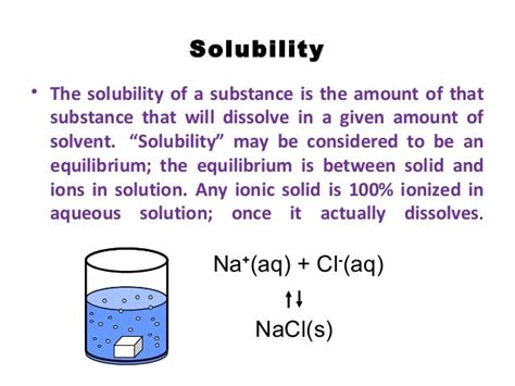 Solubility And Solubility Product