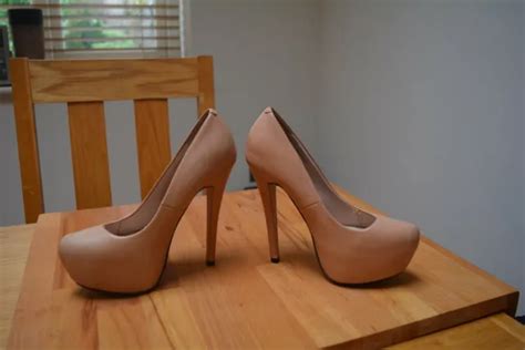 TOPSHOP NUDE LEATHER Extreme Heel Platform Courts Size Uk 4 21 99