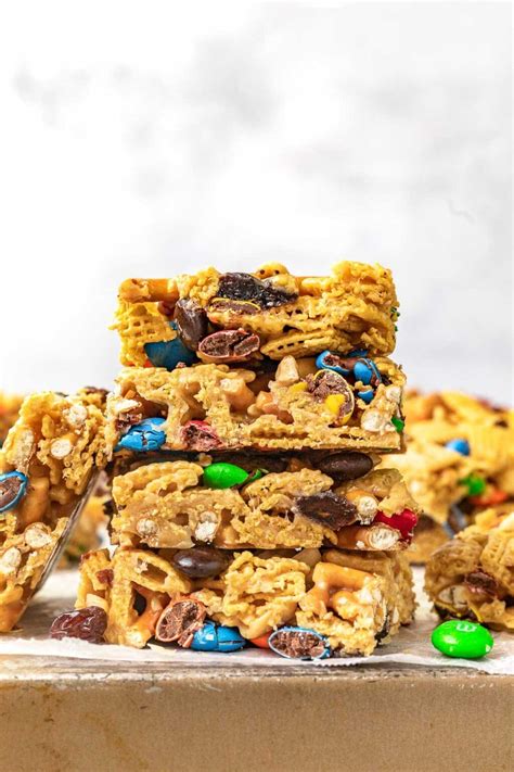 Peanut Butter Trail Mix Bars Recipe Dinner Then Dessert