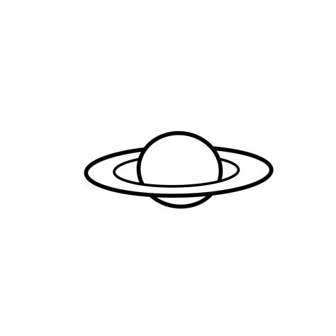 Saturn Space Universe Planet Hand Drawn Organic Line Doodle 12177538 Png