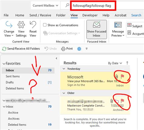 Solved Add Flagged Follow Up Messages To Favorites Folder Outlook