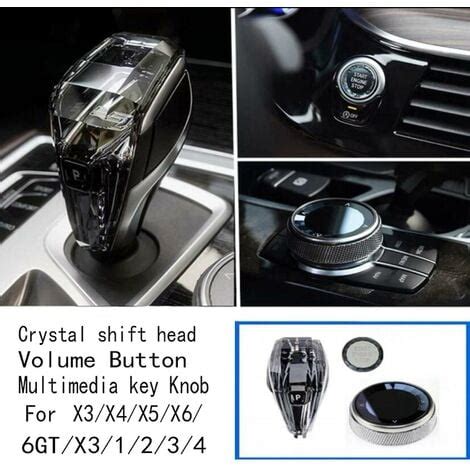 3 Pcs Crystal Shift Head Volume Button Multimedia Key Gear Shift Knob